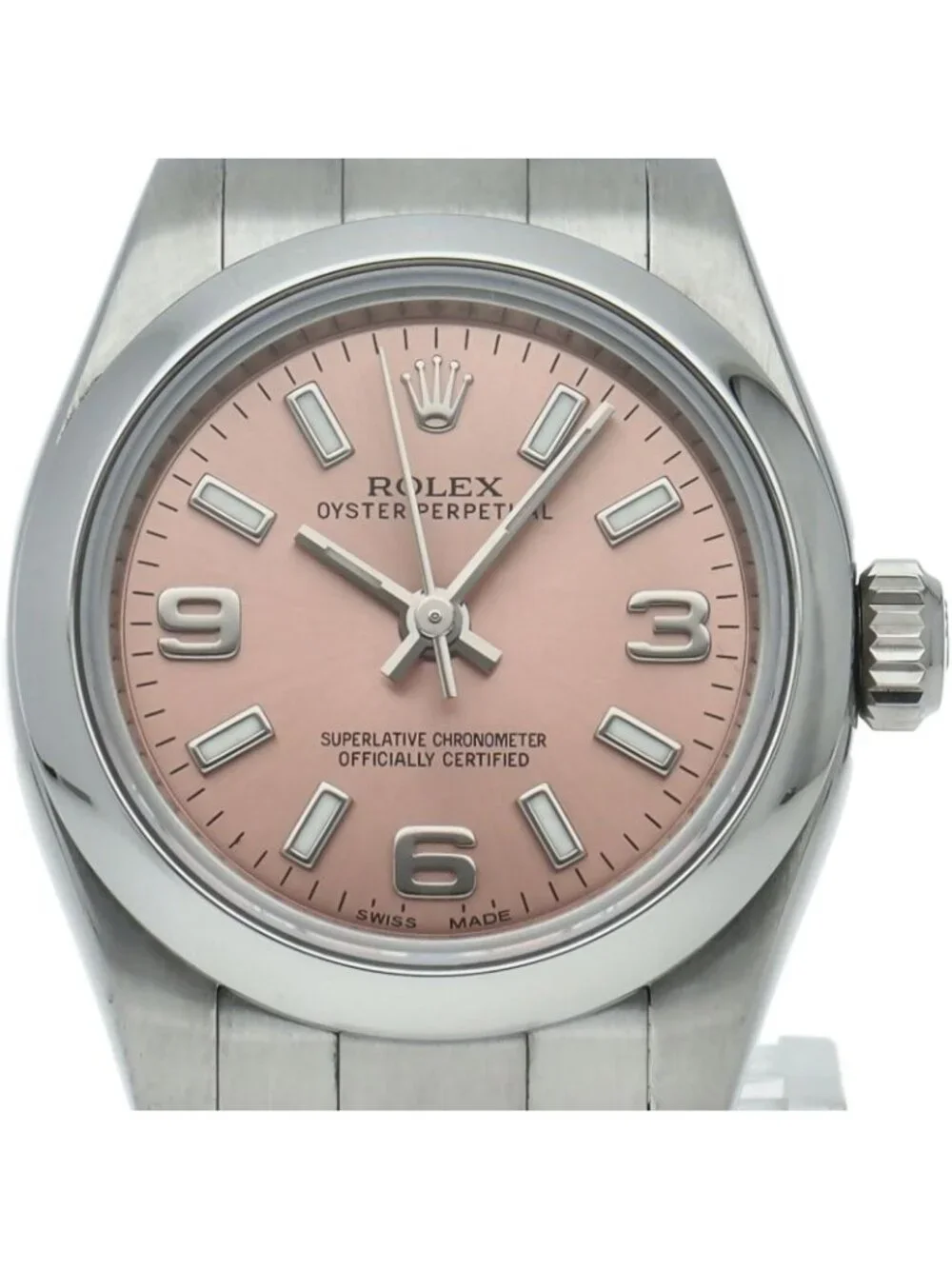Rolex Oyster Perpetual 26 Watch SS Pink Polished